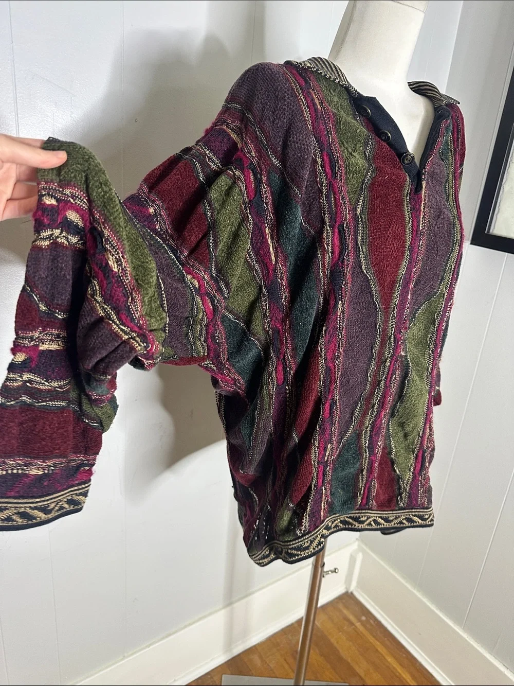 Vintage Coogi Textural Slouchy Cosby Grandpa Sweater XL